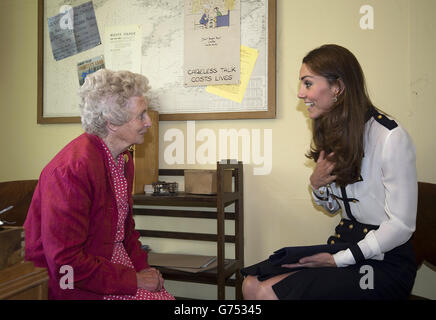 Herzogin von Cambridge Besuch in Bletchley Park Stockfoto