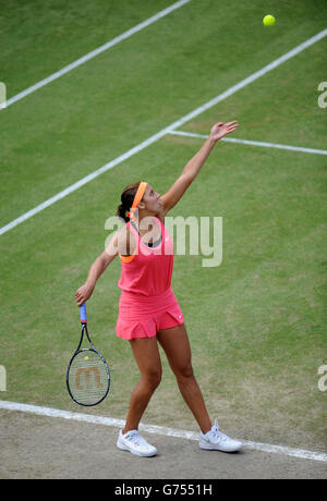 Tennis - AEGON International 2014 - Tag fünf - Devonshire Park. Madison Keys im Kampf gegen Heather Watson während der AEGON International im Devonshire Park, Eastbourne. Stockfoto