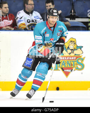 Eishockey - Rapid Solicitors Elite Ice Hockey League - 2014 Play offs - Finale - Belfast Giants gegen Sheffield Steelers - Capita. Adam Keefe, Belfast Giants Stockfoto