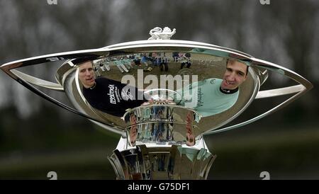 Oxford-Cambridge Boat Race aufbauen Stockfoto