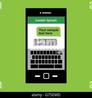 Smartphone mit Sprechblasen auf dem Bildschirm Stock Vektor