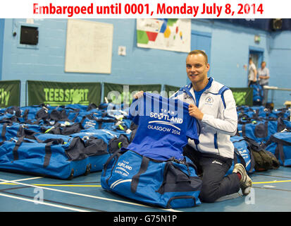 Commonwealth Games - Team Schottland Kitting - University of Stirling Stockfoto