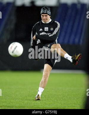 Newcastle Teamtraining Stockfoto