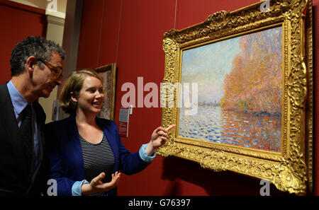 Geschändeter Monet Arbeit restauriert Stockfoto