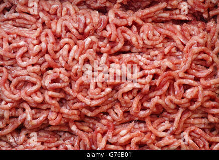 Frisches Hackfleisch Fleisch Hintergrund. Hautnah. Stockfoto