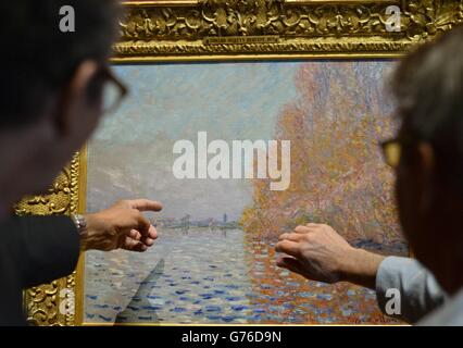 Geschändeter Monet Arbeit restauriert Stockfoto