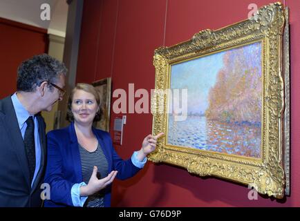 Geschändeter Monet Arbeit restauriert Stockfoto