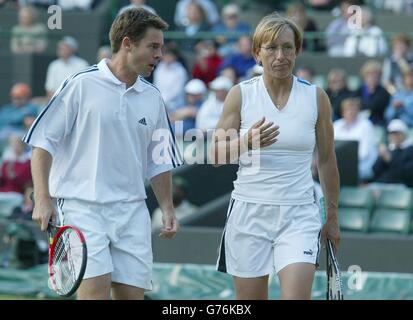 Wimbledon 2002 - Navratilova & Woodbridge Stockfoto