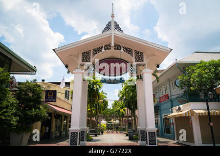 Die Riverfront Asiatique bei Tageslicht, Bangkok, Thailand Stockfoto