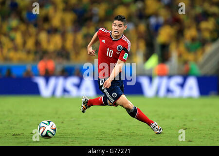 Fußball - FIFA Fußball-Weltmeisterschaft 2014 - Viertelfinale - Brasilien gegen Kolumbien - Estadio Castelao. Der kolumbianische James Rodriguez Stockfoto