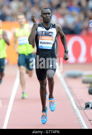 Leichtathletik - IAAF Diamond League - Glasgow Meeting - Tag zwei - Hampden Park. David Rudisha gewinnt am zweiten Tag des IAAF Glasgow Diamond League Meetings im Hampden Park, Glasgow, die 800 Meter der Männer. Stockfoto