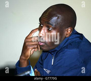 Sol Campbell-Pressekonferenz Stockfoto