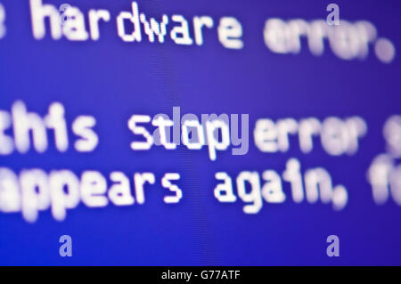 Computerfehler stürzt ab Bluescreen Stockfoto