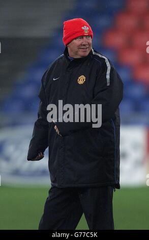 Ferguson - Man Utd Trainings in der Schweiz Stockfoto