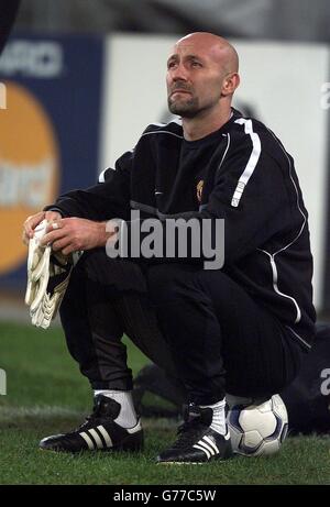 Barthez - Man Utd Trainings in der Schweiz Stockfoto