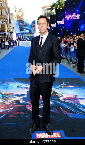 Guardians of the Galaxy Premiere - London. James Gunn bei der Premiere von Guardians of the Galaxy im Empire-Kino in London. Stockfoto