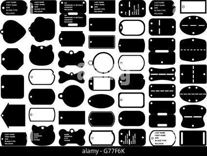 Dog-Tags gesetzt Stock Vektor