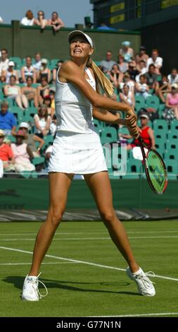 Wimbledon Sharapova V Harke Stockfoto