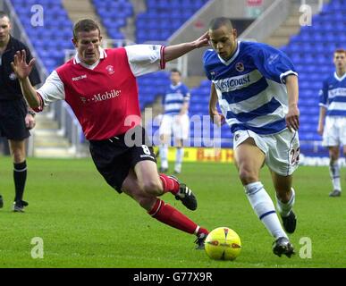 Reading's Nathan Tyson (rechts) und Rotherham's Chris Swayles, während ihres Nationwide Division One Spiels im Madejski Stadium in Reading. KEINE INOFFIZIELLE NUTZUNG DER CLUB-WEBSITE. Stockfoto