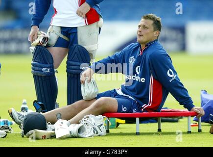 England-Training - Darren Gough Stockfoto