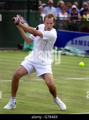 Rusedski V Nieminen - The Samsung Open Stockfoto