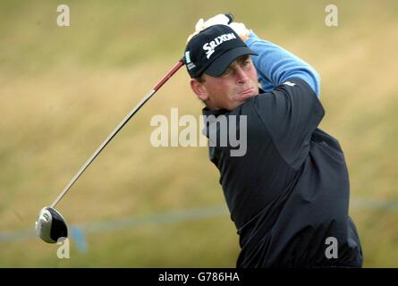 Dänemarks Thomas Bjorn am Pro-am Tag der Nissan Irish Open in Portmarnock, Dublin. Stockfoto