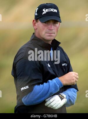 Dänemarks Thomas Bjorn am Pro-am Tag der Nissan Irish Open in Portmarnock, Dublin. Stockfoto