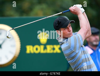 Englands Luke Donald am dritten Tag der Open Championship 2014 im Royal Liverpool Golf Club, Hoylake. Stockfoto