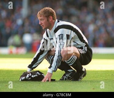 Fußball. Carling Premier League. Leicester City / Newcastle United. David Batty, Newcastle United Stockfoto