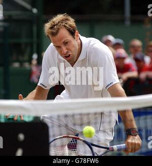 Rusedski V Fisch - Samsung Open Finale Stockfoto