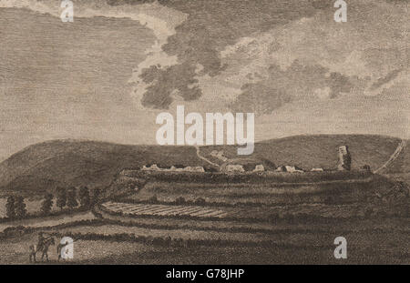 BRAMBER Schloß, Sussex. GROSE, antiken print 1776 Stockfoto