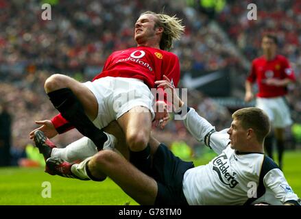 Manchester United gegen Liverpool. Stockfoto