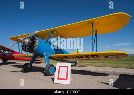 1943 Boeing Stearman Modell 75, Wings over Springbank, Springbank Airshow, Alberta, Kanada Stockfoto