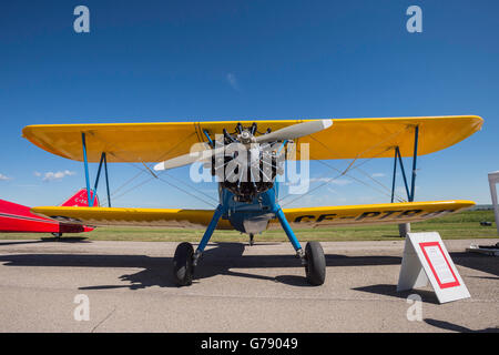 1943 Boeing Stearman Modell 75, Wings over Springbank, Springbank Airshow, Alberta, Kanada Stockfoto