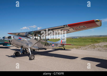 Cessna 305A, C-GSOY, Armee 719, 16719, Flügel über Springbank, Springbank Airshow, Alberta, Kanada Stockfoto