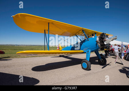 1943 Boeing Stearman Modell 75, Wings over Springbank, Springbank Airshow, Alberta, Kanada Stockfoto