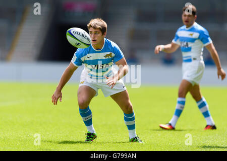 Manchester, UK. 25. Juni 2016. Argentiniens Tomas Malans in Aktion während der World Rugby U20 Meisterschaft 2016 zwischen Argentinien Vs South Africa bei AJ-Bell-Stadion in Manchester, England. Bildnachweis: Taka Wu/Alamy Live-Nachrichten Stockfoto