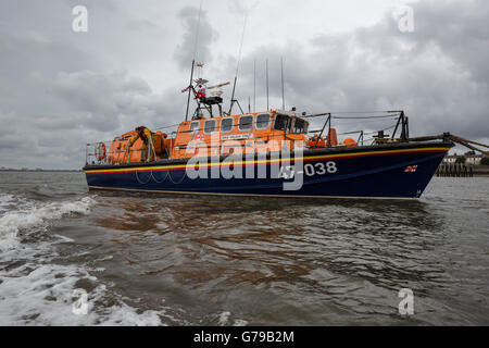 Fleetwood, UK. 26. Juni 2016. Das Rettungsboot der William Street in Fleetwood, Lancashire. Kenneth James Pierpoint, eine neue Shannon Class Rettungsboot, kommt dieses 27-jährige Tyne Klasse Boot zu ersetzen. Bildnachweis: Michael Buddle/Alamy Live-Nachrichten Stockfoto