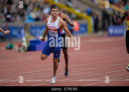 Alexander-Stadion, Birmingham, UK. 26. Juni 2016. Britische Meisterschaften. Adam Gemini kreuzt die Linie um die 200 m zu gewinnen. © Aktion Plus Sport/Alamy Live-Nachrichten Stockfoto