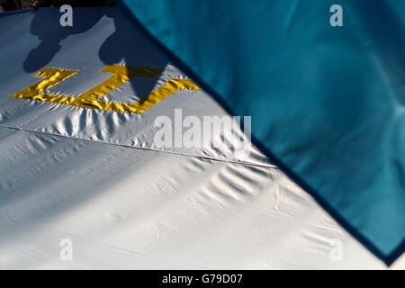 Kiew, Ukraine. 26. Juni 2016. Krim-Tataren-Gemeinschaft in der Ukraine feiern die Krim-Tataren Flag Day am 26. Juni 2016. © Sergii Kharchenko/ZUMA Draht/Alamy Live-Nachrichten Stockfoto