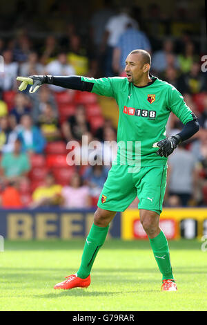 Fußball - vor der Saison freundlich - Watford V Udinese - Vicarage Road. Torwart Heurelho Gomes, Watford. Stockfoto