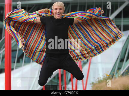 X Factor Finalist Lloyd Daniels Star von Joseph und der erstaunliche Technicolor Dreamcoat während einer Fotoausstellung, um die Rückkehr der Show zu Dublins Bord Gais Energy Theater bekannt zu geben. Stockfoto