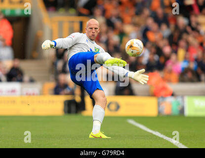 Fußball - Sky Bet Championship - Wolverhampton Wanderers gegen Norwich City - Molineux. John Ruddy, Torwart von Norwich City Stockfoto