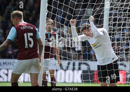 Fußball - Barclays Premier League - Burnley gegen Manchester United - Turf Moor. Wayne Rooney von Manchester United reagiert während des Spiels der Barclays Premier League in Turf Moor, Burnley. Stockfoto