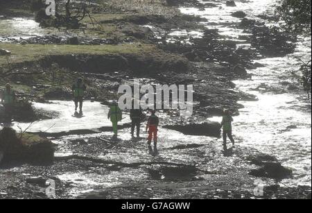 Boscastle Überschwemmungen Stockfoto