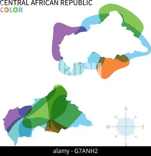 Abstrakte Farbe Vektorkarte von Zentralafrikanische Republik Stock Vektor