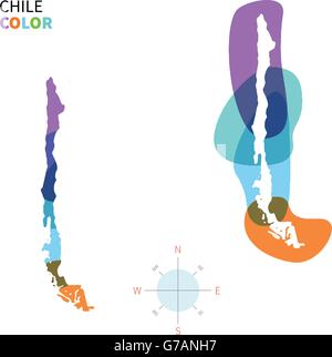 Abstrakte Farbe Vektorkarte von Chile Stock Vektor