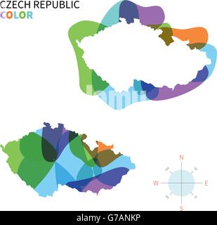 Abstrakte Farbe Vektorkarte von Tschechien Stock Vektor