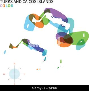 Abstrakte Farbe Vektorkarte von Turks And Caicos Islands Stock Vektor