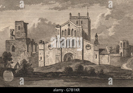 ST. DAVIDS COLLEGE, Pembrokeshire, Wales. GROSE, antiken print 1776 Stockfoto